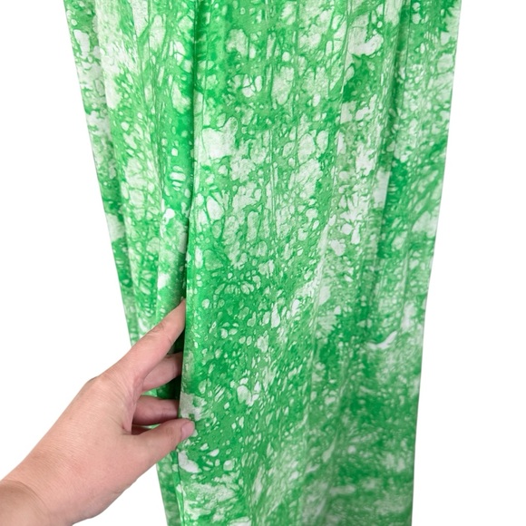 COS Watercolor Halter Maxi Dress Green Sz 4 - Picture 7 of 13